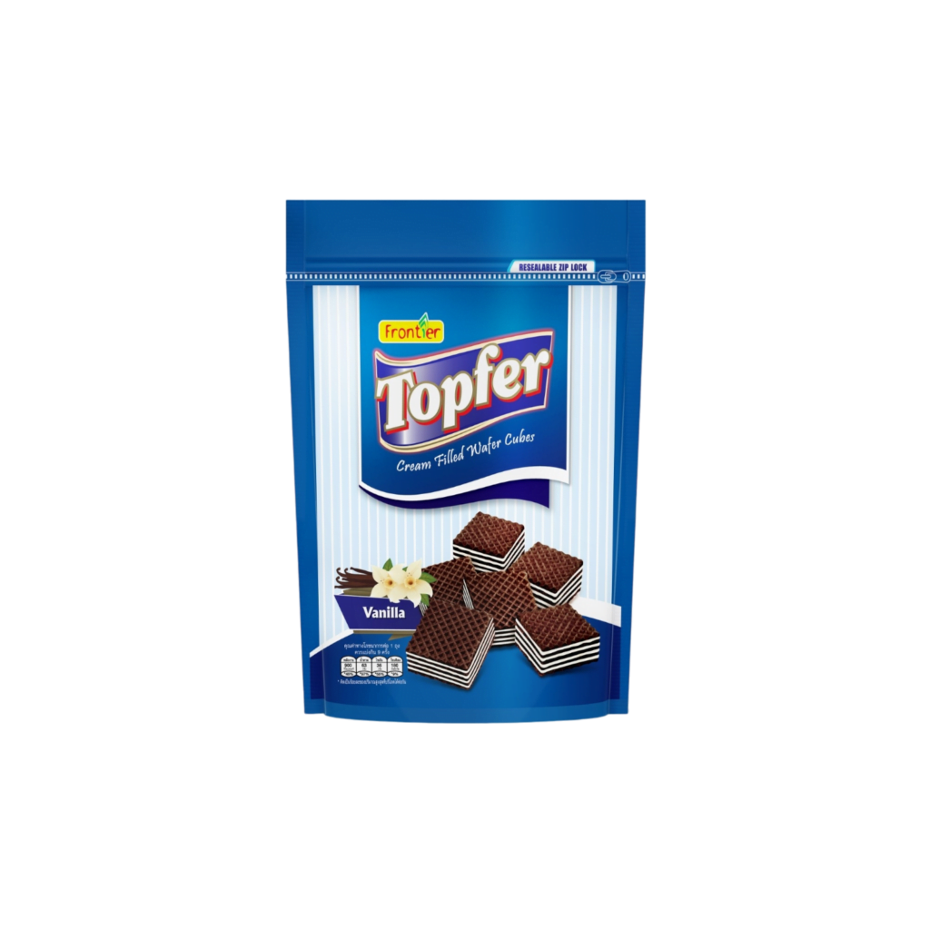 Topfer Vanilla Cream Filled Wafer Cubes – PT. Food Lintas Samudra